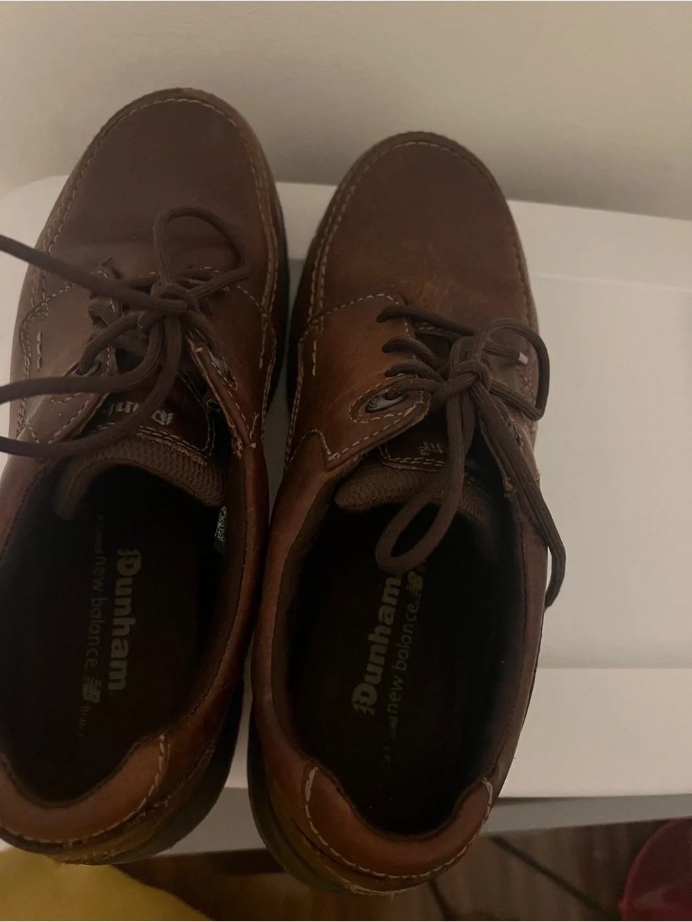 New Balance Brown Leather Lace-Up Boat Shoes